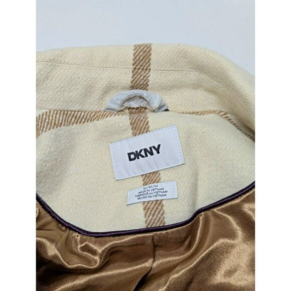 DKNY Women's Plaid Maxi Belted Notch Collar Coat Size M (MSRP $350) - Picture 7 of 9